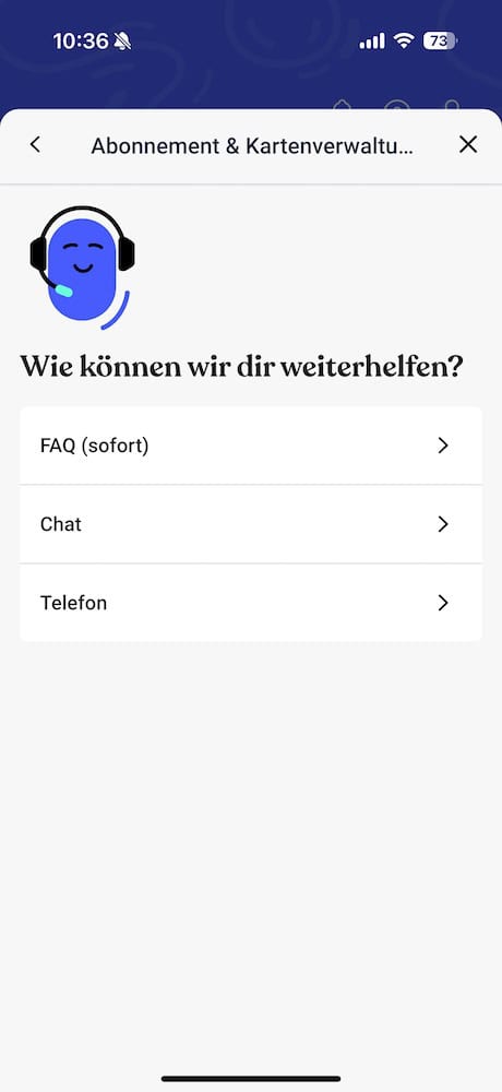 Bling Card Kundenservice App