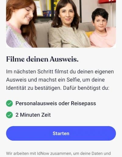 Bling Card Verifizierung IDNow