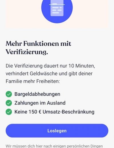 Bling Card Verifizierung