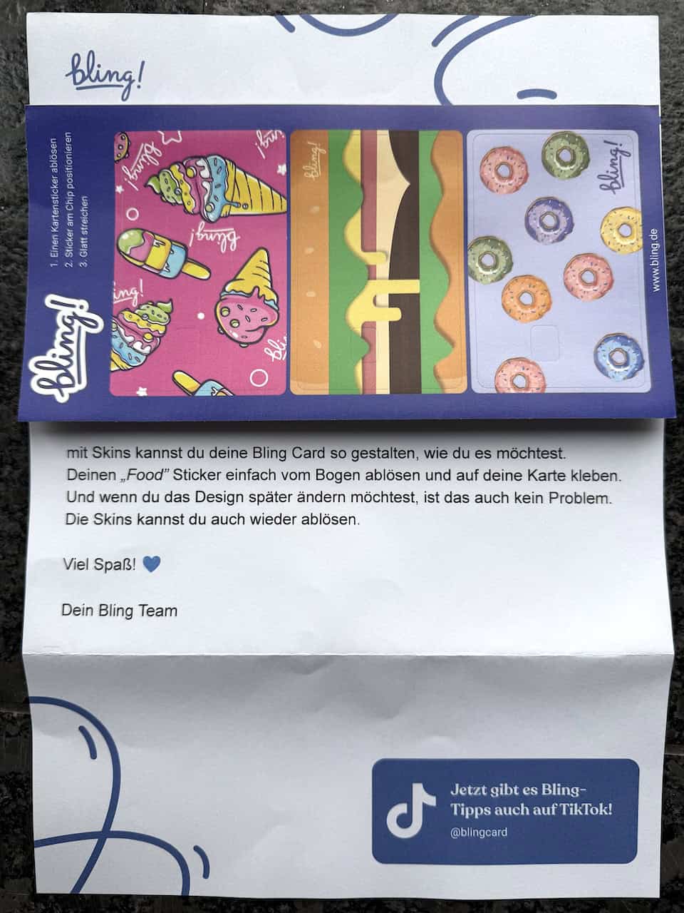 bling card skins food