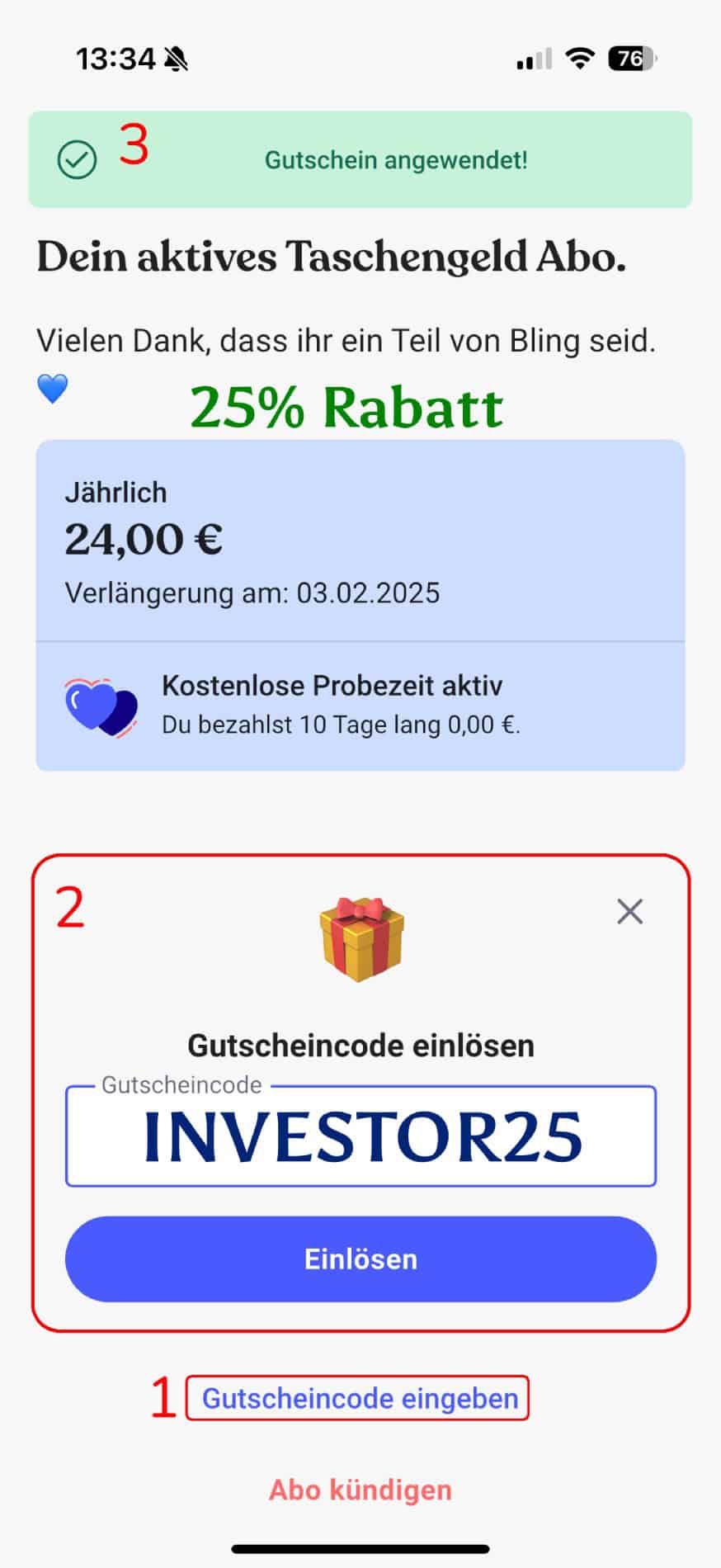 Bling Card Gutscheincode